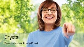  Presentation with old people - Amazing slide deck having gesture vision and old people backdrop and a light blue colored foreground