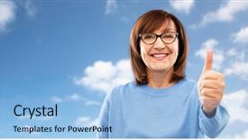  Presentation with old people - Amazing slide set having gesture vision and old people backdrop and a  colored foreground