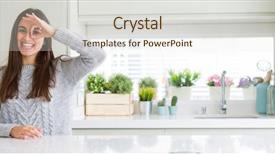  Presentation with wide - Colorful theme enhanced with gesture with hand smiling eye backdrop and a  colored foreground