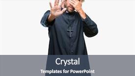  Presentation with catholic heaven - Presentation design with gesture with sad and fear background and a ocean colored foreground