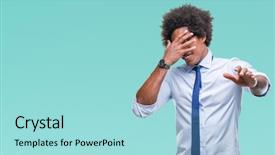  Presentation with afro - PPT layouts consisting of gesture with sad and fear background and a arctic colored foreground