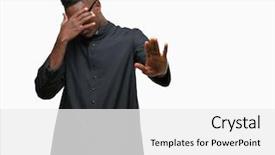  Presentation with religious african american - Slides with gesture with sad and fear background and a white colored foreground