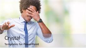  Presentation with afro - Slides having gesture with sad and fear background and a light blue colored foreground