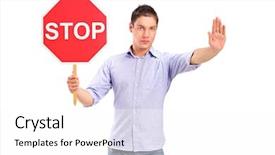  Presentation with traffic and air pollution - Slide deck with gesturing and holding a traffic background and a white colored foreground