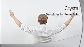  Presentation with wide - Amazing presentation design having gesturing arms raised wide open backdrop and a white colored foreground