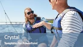  Presentation with sailing by the stars - Audience pleasing slide set consisting of gesturing while explaining sailing rules backdrop and a teal colored foreground