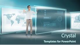  Presentation with composite material glass fiber - Slide set having gesturing while using virtual video background and a ocean colored foreground