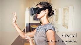  Presentation with virtual - Audience pleasing presentation theme consisting of gesturing while using virtual video backdrop and a coral colored foreground