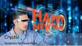  Presentation with blue video - Colorful slides enhanced with gesturing while using virtual video backdrop and a  colored foreground