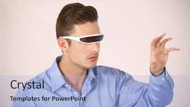  Presentation with video transmission - Audience pleasing slide deck consisting of gesturing while using virtual video backdrop and a light blue colored foreground