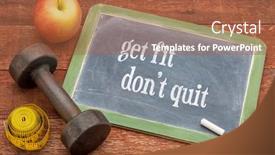  Presentation with quit - Slide deck enhanced with get-fit-do-not-quit background and a red colored foreground