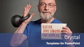  Presentation with motivational - Slides featuring get-fit-stay-strong-live background and a ocean colored foreground