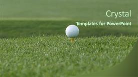  Presentation with golf ball on tee - Presentation theme having golfing friends teeing - get ready golf ball background and a tawny brown colored foreground