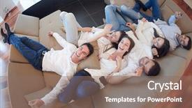  Presentation with friends - Slide set featuring get relax and have fun background and a violet colored foreground