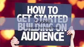  Presentation with audience - Presentation design featuring get started building on audience background and a teal colored foreground