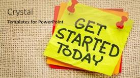  Presentation with today and tomorrow - PPT theme consisting of get-started-today-reminder-handwriting and a  colored foreground