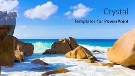  Presentation with waves - Cool new slide set with getaway-beach-waves backdrop and a light blue colored foreground