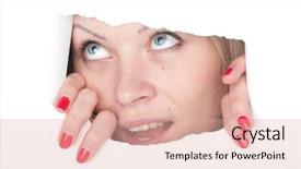  Presentation with doctor helps to get out of bed an elderly woman - Cool new slide deck with gets out from the hole backdrop and a  colored foreground