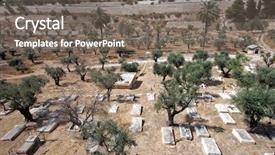  Presentation with jerusalem - Audience pleasing presentation consisting of getsemani - christian cemetery on the mount backdrop and a gray colored foreground