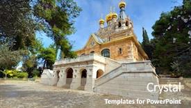  Presentation with magdalene - Slide set enhanced with getsemani - church of mary magdalene background and a coral colored foreground