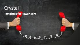  Presentation with media - Cool new PPT layouts with getting a call mixed media backdrop and a dark gray colored foreground