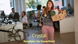  Presentation with moving - Beautiful slides featuring getting-a-new-position backdrop and a tawny brown colored foreground