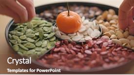  Presentation with chinese traditional - Presentation theme consisting of circular motion - traditional chinese snack tray eating background and a tawny brown colored foreground