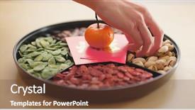  Presentation with chinese traditional - Cool new presentation with circular motion - traditional chinese snack tray eating backdrop and a tawny brown colored foreground