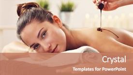  Presentation with chocolate - Slide deck with getting chocolate massage in spa background and a coral colored foreground