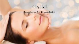  Presentation with skincare and body care spa - PPT theme enhanced with getting face treatment over holiday background and a lemonade colored foreground