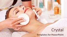  Presentation with facial - Presentation design with sleep - sleeping beauty beautiful lifeless bride background and a wine colored foreground.