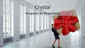  Presentation with bonus - Slide set having getting gift or bonus mixed background and a light gray colored foreground