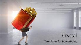  Presentation with bonus - Slide set enhanced with getting gift or bonus mixed background and a light gray colored foreground