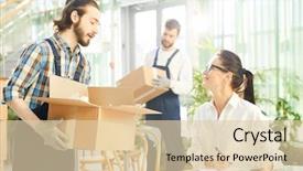  Presentation with paper making - Presentation design featuring getting goods she making note background and a lemonade colored foreground