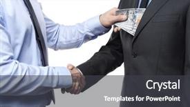  Presentation with money - PPT theme enhanced with getting hands dirty - businessman taking money from man background and a dark gray colored foreground