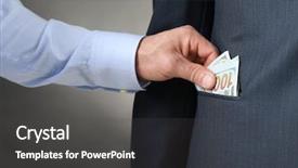  Presentation with dark - Cool new PPT theme with getting hands dirty - businessman taking money from man backdrop and a dark gray colored foreground