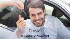  Presentation with car key - Theme having getting his new car key background and a  colored foreground