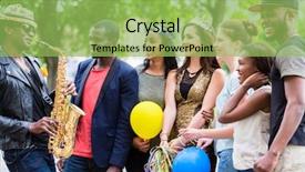  Presentation with ethnic group - Theme consisting of a multi-ethnic party background and a yellow colored foreground