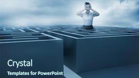  Presentation with lost in the maze - Theme having getting lost in a maze background and a ocean colored foreground