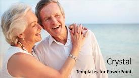  Presentation with married couple - PPT theme enhanced with getting married in beach ceremony background and a lemonade colored foreground