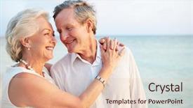  Presentation with married couple - Colorful PPT layouts enhanced with getting married in beach ceremony backdrop and a lemonade colored foreground