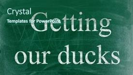  Presentation with courier firm business analysis - Slide deck consisting of getting-our-ducks background and a  colored foreground