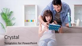  Presentation with pet students - PPT theme featuring getting pet rabbit as birthday background and a light gray colored foreground