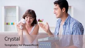  Presentation with pet - PPT theme featuring getting pet rabbit as birthday background and a light gray colored foreground