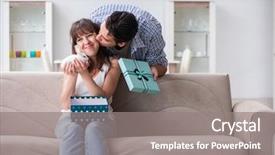  Presentation with pet - Cool new PPT layouts with getting pet rabbit as birthday backdrop and a gray colored foreground