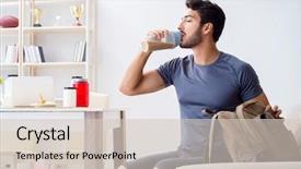  Presentation with ready - PPT layouts featuring getting ready for gym sport background and a  colored foreground