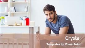  Presentation with adventure sports man - Slide deck enhanced with getting ready for gym sport background and a  colored foreground