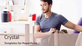  Presentation with ready - Slide deck consisting of getting ready for gym sport background and a  colored foreground