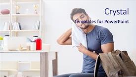  Presentation with gym - Cool new PPT theme with getting ready for gym sport backdrop and a sky blue colored foreground