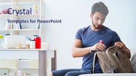  Presentation with ready - PPT theme enhanced with getting ready for gym sport background and a sky blue colored foreground